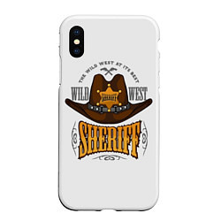 Чехол iPhone XS Max матовый Sheriff - wild west, цвет: 3D-белый