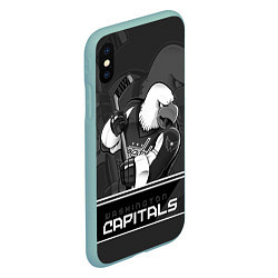 Чехол iPhone XS Max матовый Washington Capitals: Mono, цвет: 3D-мятный — фото 2