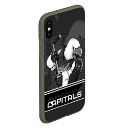 Чехол iPhone XS Max матовый Washington Capitals: Mono, цвет: 3D-темно-зеленый — фото 2