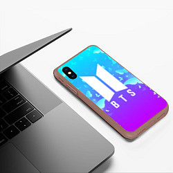 Чехол iPhone XS Max матовый BTS: Violet Butterflies, цвет: 3D-коричневый — фото 2