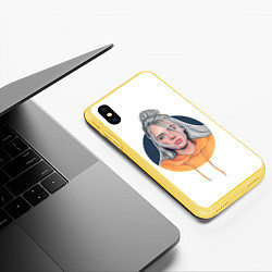 Чехол iPhone XS Max матовый Billie Eilish: Six Feet Under, цвет: 3D-желтый — фото 2