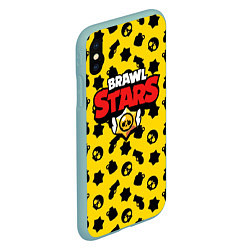 Чехол iPhone XS Max матовый Brawl Stars: Yellow & Black, цвет: 3D-мятный — фото 2