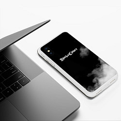 Чехол iPhone XS Max матовый Чёрный клевер, цвет: 3D-белый — фото 2