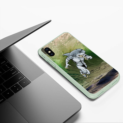 Чехол iPhone XS Max матовый Great White / 3D-Салатовый – фото 3