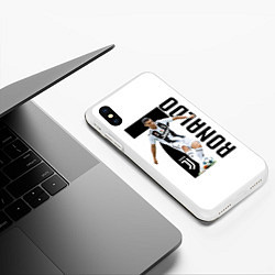 Чехол iPhone XS Max матовый Ronaldo the best, цвет: 3D-белый — фото 2