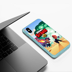 Чехол iPhone XS Max матовый Brawl Stars, цвет: 3D-мятный — фото 2