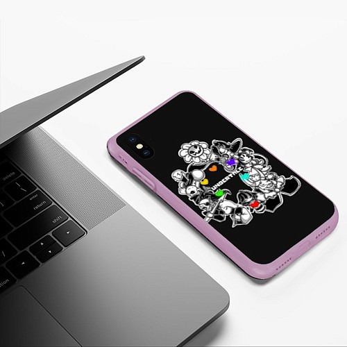 Чехол iPhone XS Max матовый Undertale / 3D-Сиреневый – фото 3