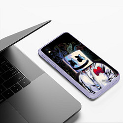 Чехол iPhone XS Max матовый Marshmello XXX, цвет: 3D-светло-сиреневый — фото 2