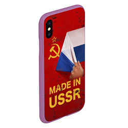 Чехол iPhone XS Max матовый MADE IN USSR, цвет: 3D-фиолетовый — фото 2