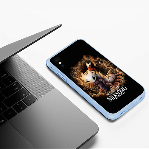 Чехол iPhone XS Max матовый Hollow Knight: Silksong / 3D-Голубой – фото 3