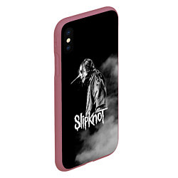 Чехол iPhone XS Max матовый Slipknot: Shadow Smoke, цвет: 3D-малиновый — фото 2