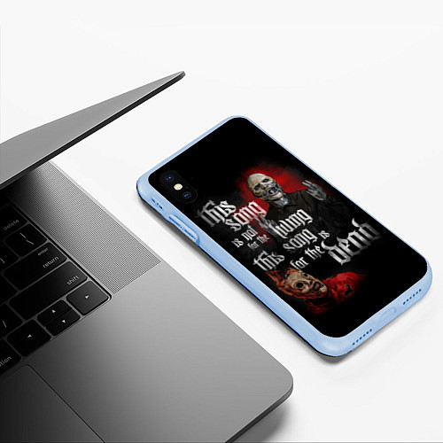 Чехол iPhone XS Max матовый Slipknot: This Song / 3D-Голубой – фото 3