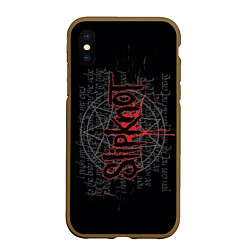 Чехол iPhone XS Max матовый Slipknot: Pentagram, цвет: 3D-коричневый