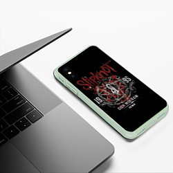 Чехол iPhone XS Max матовый Slipknot 1995, цвет: 3D-салатовый — фото 2