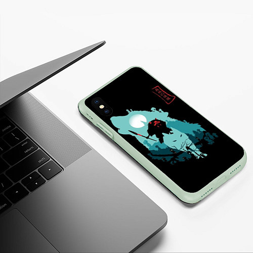 Чехол iPhone XS Max матовый Princess Mononoke / 3D-Салатовый – фото 3