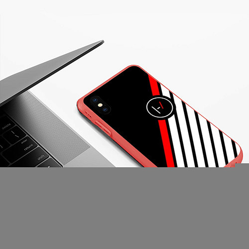 Чехол iPhone XS Max матовый 21 Pilots: Black Logo / 3D-Красный – фото 3