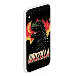 Чехол iPhone XS Max матовый Flame Godzilla, цвет: 3D-белый — фото 2