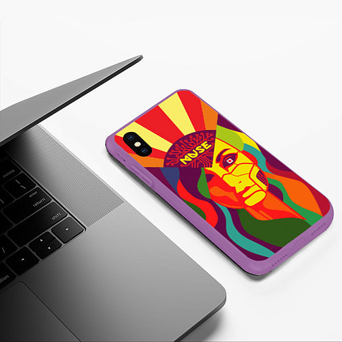 Чехол iPhone XS Max матовый Muse album / 3D-Фиолетовый – фото 3