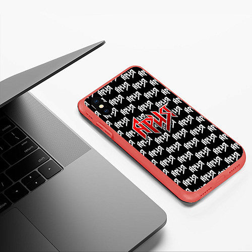 Чехол iPhone XS Max матовый Ария / 3D-Красный – фото 3