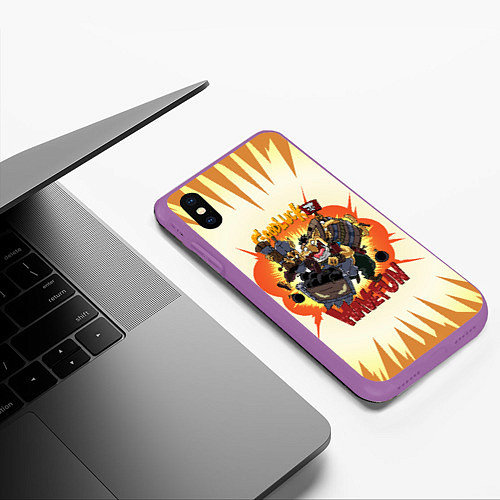 Чехол iPhone XS Max матовый Techies габен - Have Fun! / 3D-Фиолетовый – фото 3