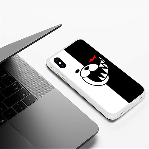 Чехол iPhone XS Max матовый MONOKUMA / 3D-Белый – фото 3