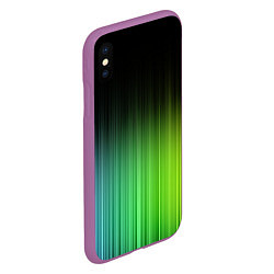 Чехол iPhone XS Max матовый Неоновые полосы - Минимализм, цвет: 3D-фиолетовый — фото 2
