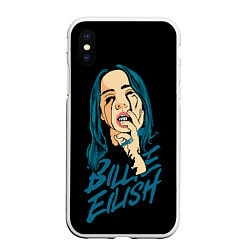 Чехол iPhone XS Max матовый Billie Eilish, цвет: 3D-белый