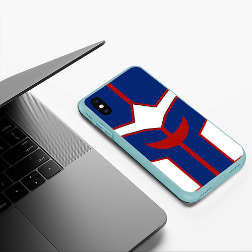 Чехол iPhone XS Max матовый ALL MIGHT MY HERO ACADEMIA MHA МОЯ ГЕРОЙСКАЯ АКАДЕ / 3D-Мятный – фото 3