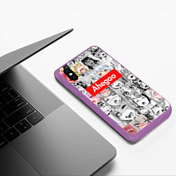 Чехол iPhone XS Max матовый Ahegao, цвет: 3D-фиолетовый — фото 2