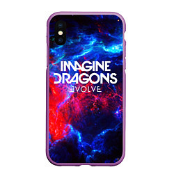 Чехол iPhone XS Max матовый IMAGINE DRAGONS, цвет: 3D-фиолетовый