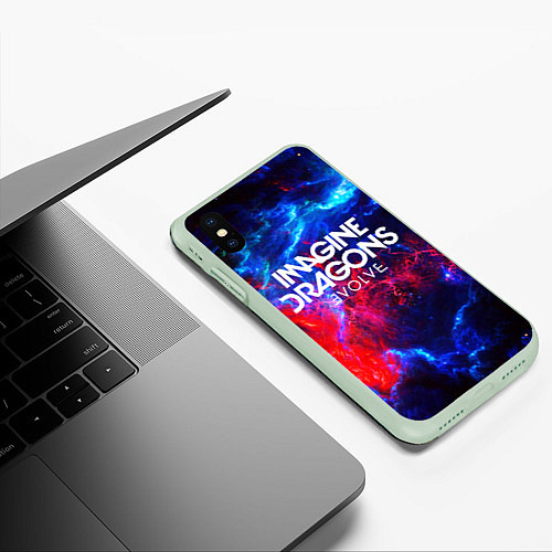 Чехол iPhone XS Max матовый IMAGINE DRAGONS / 3D-Салатовый – фото 3