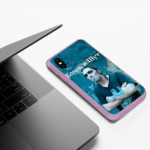 Чехол iPhone XS Max матовый Король и Шут Анархия спина / 3D-Сиреневый – фото 3