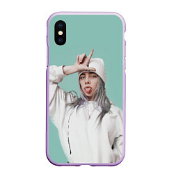 Чехол iPhone XS Max матовый BILLIE EILISH, цвет: 3D-сиреневый