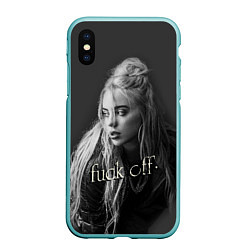 Чехол iPhone XS Max матовый Billie Eilish fak off, цвет: 3D-мятный