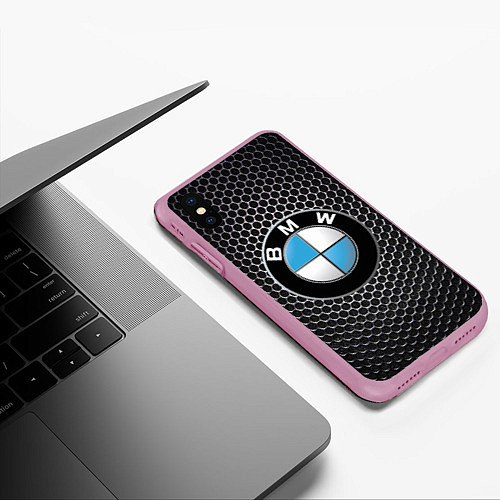 Чехол iPhone XS Max матовый BMW РЕДАЧ / 3D-Розовый – фото 3