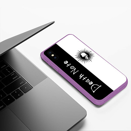 Чехол iPhone XS Max матовый Death Note 1 / 3D-Фиолетовый – фото 3