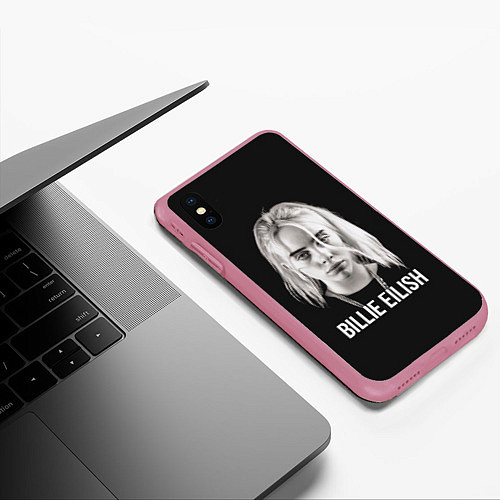 Чехол iPhone XS Max матовый BILLIE EILISH / 3D-Малиновый – фото 3