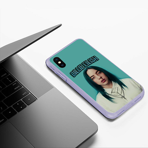 Чехол iPhone XS Max матовый BILLIE EILISH / 3D-Светло-сиреневый – фото 3