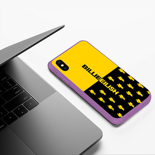 Чехол iPhone XS Max матовый BILLIE EILISH / 3D-Фиолетовый – фото 3