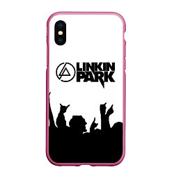 Чехол iPhone XS Max матовый LINKIN PARK, цвет: 3D-малиновый