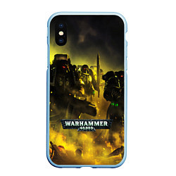 Чехол iPhone XS Max матовый Warhammer 40K - Космические Десантники, цвет: 3D-голубой