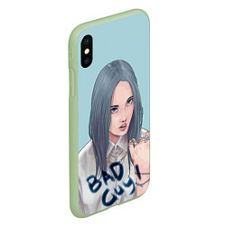 Чехол iPhone XS Max матовый Billie Eilish: Bad Guy, цвет: 3D-салатовый — фото 2