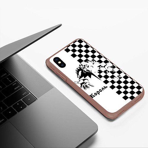 Чехол iPhone XS Max матовый Король и Шут / 3D-Коричневый – фото 3