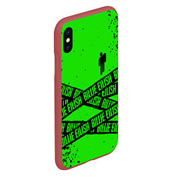 Чехол iPhone XS Max матовый BILLIE EILISH: Green & Black Tape, цвет: 3D-красный — фото 2