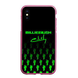 Чехол iPhone XS Max матовый Billie Eilish: Green & Black Autograph, цвет: 3D-малиновый