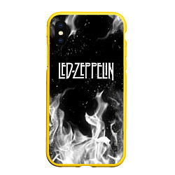 Чехол iPhone XS Max матовый LED ZEPPELIN, цвет: 3D-желтый