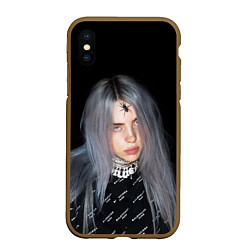 Чехол iPhone XS Max матовый BILLIE EILISH с Пауком, цвет: 3D-коричневый