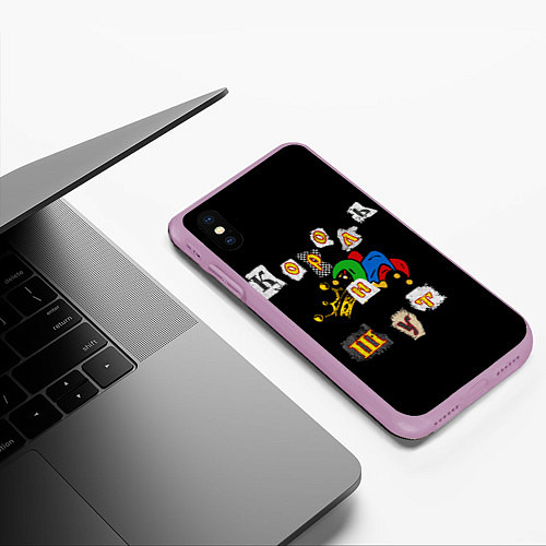 Чехол iPhone XS Max матовый Король и Шут Анархия спина / 3D-Сиреневый – фото 3