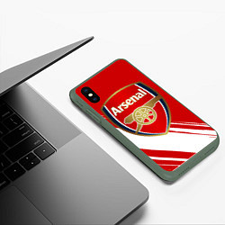 Чехол iPhone XS Max матовый Arsenal, цвет: 3D-темно-зеленый — фото 2