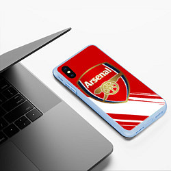 Чехол iPhone XS Max матовый Arsenal, цвет: 3D-голубой — фото 2